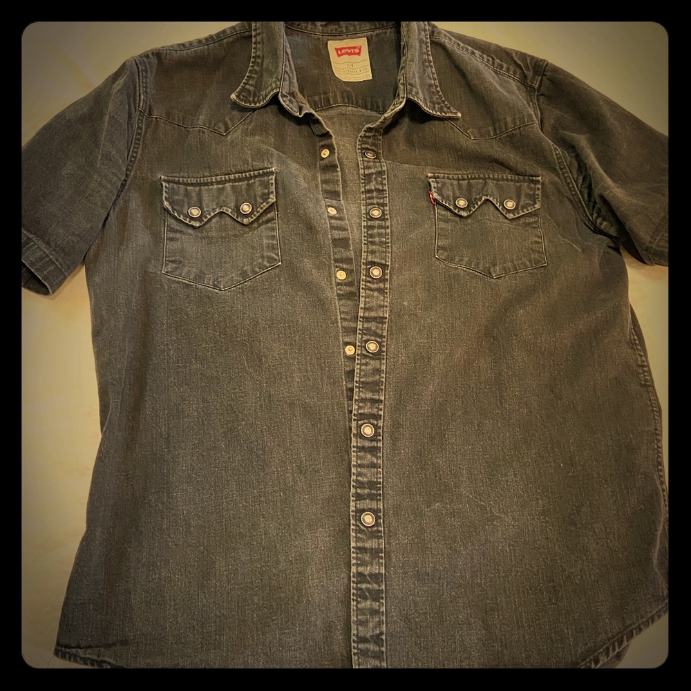 Levi’s faded black jean button up shirt